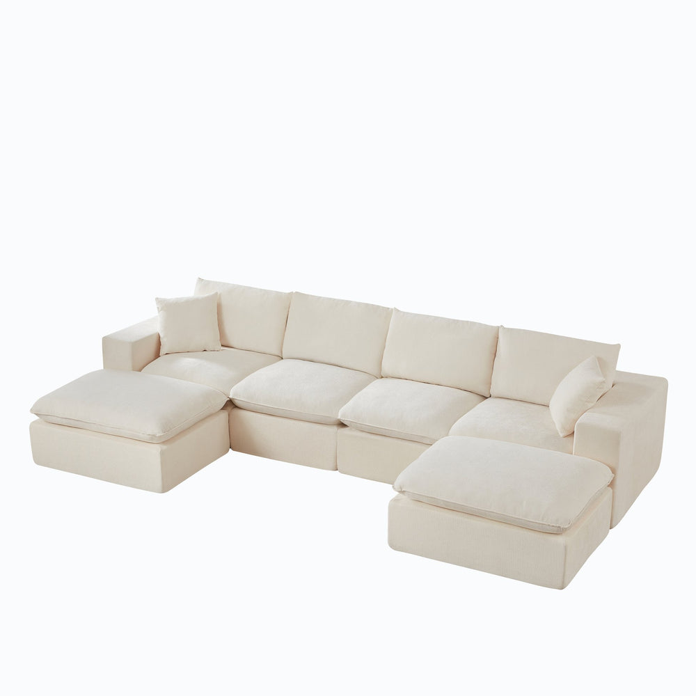 English Elm Modern Chenille Cloud Sofa - Stylish, Comfortable & Modular For Homes, Offices & Contemporary Spaces W3396S00047