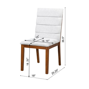 English Elm Walnut Tufted Upholstery Dining Chairs Set of 2 – Ergonomic High-Density Foam, Durable Stitching, Compact Elegance N842P299015B