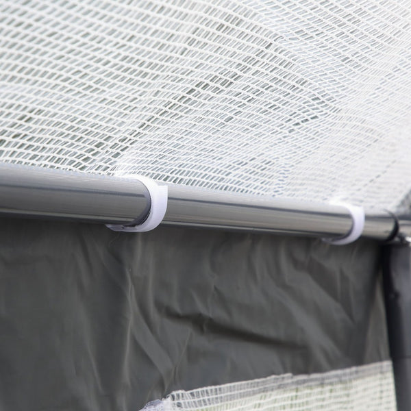 English Elm Outsunny 12' X 7' Walk-In Greenhouse - Durable Outdoor Hot House With Roll-Up Windows & Zippered Doors W2225P174453-GIGA