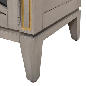 English Elm Jennifer Taylor Home - Dauphin 71" TV Stand Console Table in Grey Cashmere Wood with Gold Accents, Ample Storage, Assembled B2719P238490