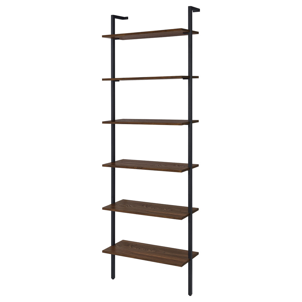 English Elm Christy 96" Walnut Six-Shelf Open-Back Wall Bookshelf — Modern Minimalist Storage for Books & Decor B062P299813