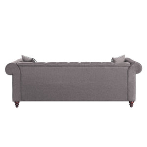 English Elm Waldina Reversible Fabric Sectional Sofa with Pocket Coil Seating, Button Tufting & Nailhead Trim Brown 84 L x 33 W x 26 H B2726P265298