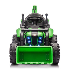 English Elm 24v Kids Electric Tractor with Swappable Construction Attachments and Parent Remote W1578P230013