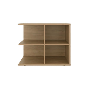 English Elm Latham Modern Side Table with Four Grid Compartments Natural Wood Finish for Living Rooms B092P390621