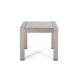 Christopher Knight Home® - Noble House - Cape Coral Outdoor Aluminum Side Table With Glass Top