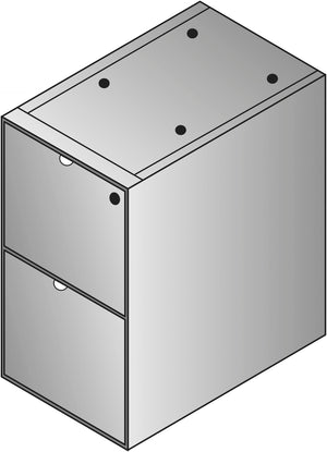 OSP Home Furnishings Kenwood Under Desk Pedestal with Locking Drawers for Organized Home Office Storage File/File Desk KEN-74-MAH