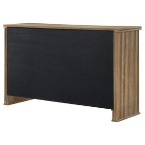 English Elm Dreydon Oak Veneer Sideboard with Reeded Panels Felt Drawers and Adjustable Shelves B062P440063