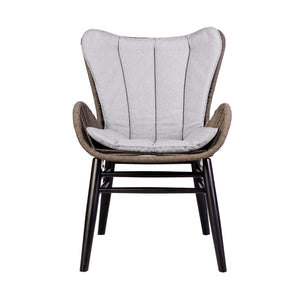 English Elm Koryn Eucalyptus Outdoor Dining Chair with Truffle Rope Weave, Weather-Resistant Gray Seating B2736P354275