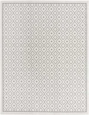 Unique Loom Outdoor Trellis Kafes Machine Made Geometric Rug Ivory, Gray 7' 10" x 10' 0"