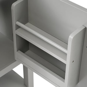 English Elm 20" Modern Bathroom Vanity with Ceramic Sink, Solid Wood MDF Build, Soft-Close Door & Shelf Grey N725P220604E