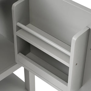 English Elm 20" Matte Freestanding Bathroom Vanity Rubberwood Cabinet Ceramic Sink Open Shelf Grey N725P391115E