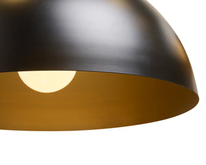 Sunpan Lohn Pendant Light - Chic Dome Design with Elegant Gold Interior for Modern Home Decor Appeal Matte Black