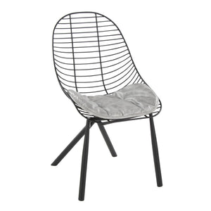 English Elm Chair Set of 2 Industrial Modern Black Metal Frame with Faux Leather Dining Seats B202P471345