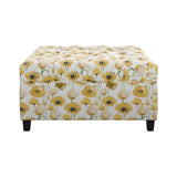 English Elm Wallace & Bay - Wallace & Bay  Foria Yellow Floral Storage Ottoman