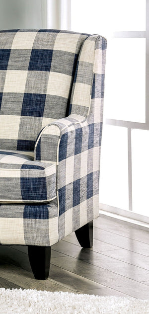 English Elm Transitional High Back Stripe Chair with Rolled Arms for Coastal Comfort and Supportive Seating Appeal Ivory 32 L x 36 W x 37 H B2741P375958