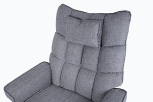 English Elm 8-point Massage Recliner with Heat Ottoman Chenille Swivel Lounge Chair W1622S00002