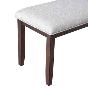 English Elm Upholstered Bench with Padded Seat and Solid Wood Legs, 39.75" Contemporary Entryway and Bedroom Accent Piece Cherry N752P271804C