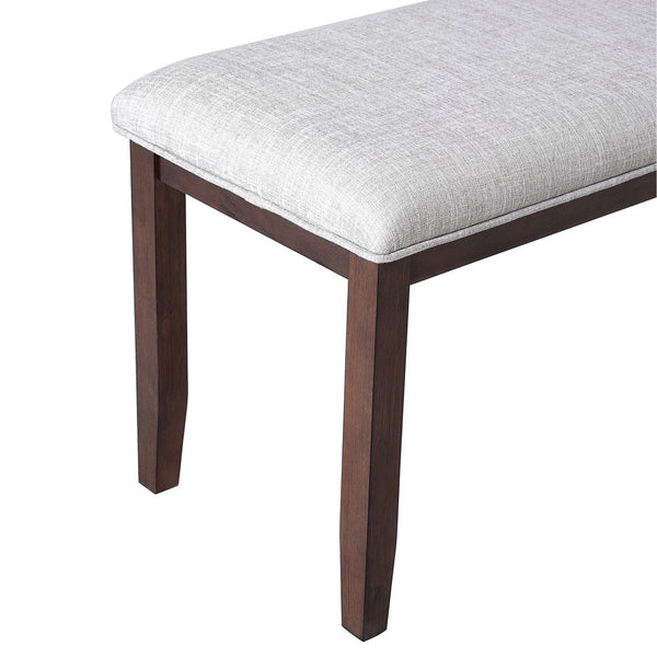 English Elm Upholstered Bench with Padded Seat and Solid Wood Legs, 39.75" Contemporary Entryway and Bedroom Accent Piece Cherry N752P271804C
