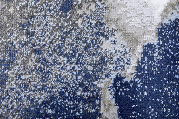 Feizy Rugs Gaspar Abstract Watercolor Rug - Modern Machine-made Polypropylene For Stylish, Durable Living Spaces Blue,Gray,White Polypropylene,Polyester 7873838fgrywhtf05