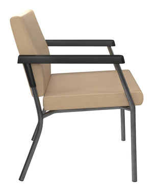 OSP Home Furnishings Bariatric Guest Chair Heavy Duty Metal Frame with Padded Seat for Medical Reception BC9602-K001