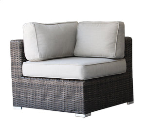 English Elm Minnesota Wicker Sectional Corner Chair - Cozy, Weather-Resistant Outdoor Seating With Plush Cushions B120P233845