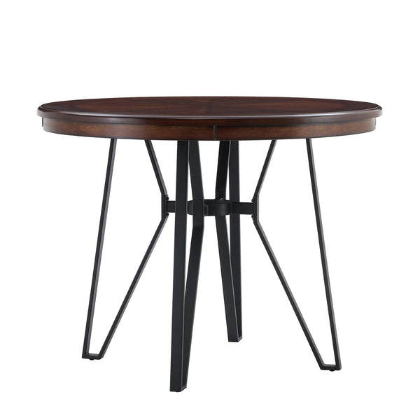 English Elm Christopher Knight Home® - Round Mid-Century Bar Table with Hairpin Metal Legs and Open Shelf, 46.85" Diameter, Stylish Dining Brown N771P205281W