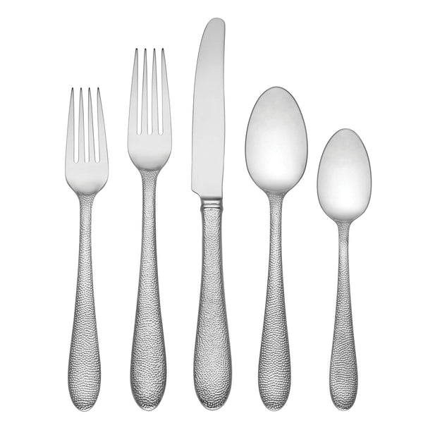 Lenox Haveson 65 Piece Hammered Stainless Steel Flatware Set for Formal Holiday Dining 884470