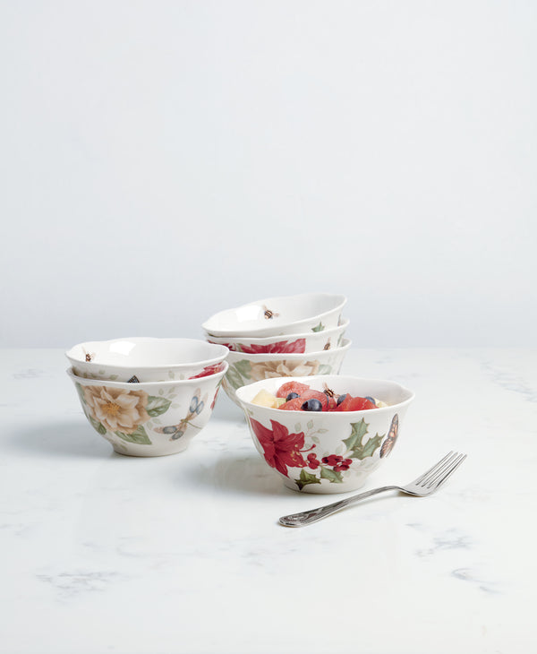 Lenox Butterfly Meadow Porcelain Dinnerware Set Scalloped Floral Holiday Table Elegance 884473