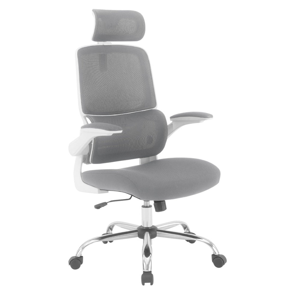 OSP Home Furnishings Mesh Back Ergonomic Office Chair with Lumbar Support Headrest and Chrome Base EMW60020CHR-2