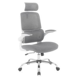 OSP Home Furnishings Mesh Back Ergonomic Office Chair with Lumbar Support Headrest and Chrome Base EMW60020CHR-2