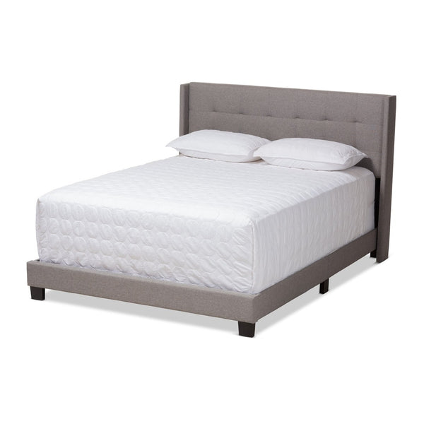 Baxton Studio Baxton Studio Modern Upholstered Queen Bed with Stylish Grid-Stitch Design for Ultimate Comfort Gray CF8031B-Grey-Queen