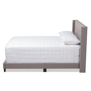 Baxton Studio Baxton Studio Modern Upholstered Queen Bed with Stylish Grid-Stitch Design for Ultimate Comfort Gray CF8031B-Grey-Queen