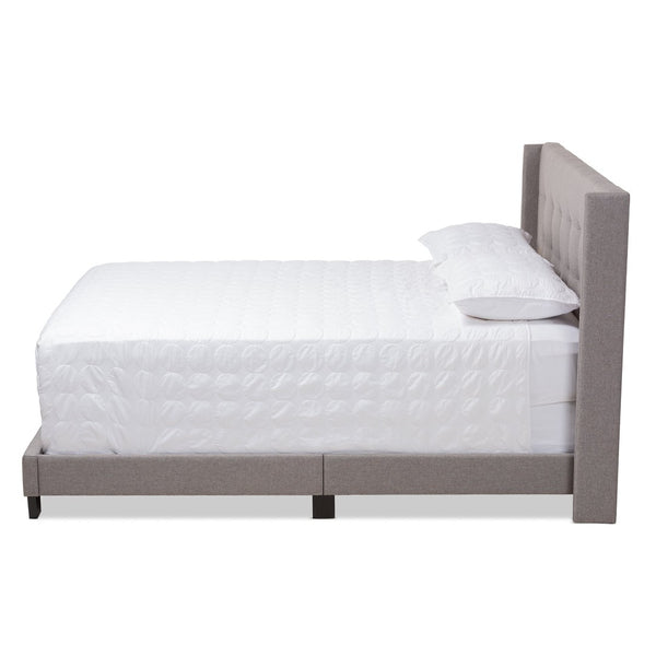 Baxton Studio Baxton Studio Modern Upholstered Queen Bed with Stylish Grid-Stitch Design for Ultimate Comfort Gray CF8031B-Grey-Queen