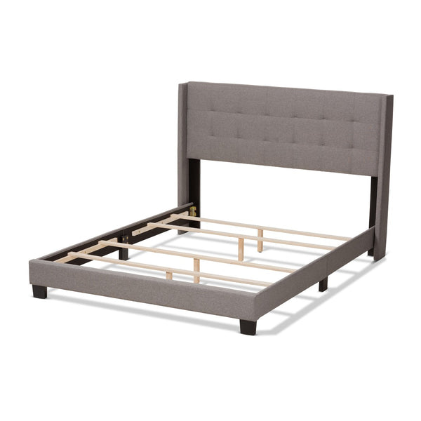 Baxton Studio Baxton Studio Modern Upholstered Queen Bed with Stylish Grid-Stitch Design for Ultimate Comfort Gray CF8031B-Grey-Queen
