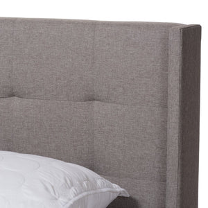 Baxton Studio Baxton Studio Modern Upholstered Queen Bed with Stylish Grid-Stitch Design for Ultimate Comfort Gray CF8031B-Grey-Queen
