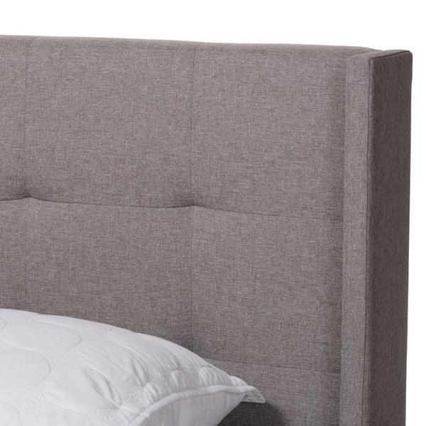 Baxton Studio Baxton Studio Modern Upholstered Queen Bed with Stylish Grid-Stitch Design for Ultimate Comfort Gray CF8031B-Grey-Queen