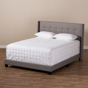 Baxton Studio Baxton Studio Modern Upholstered Queen Bed with Stylish Grid-Stitch Design for Ultimate Comfort Gray CF8031B-Grey-Queen