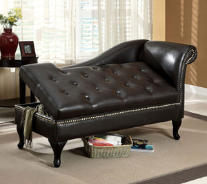 English Elm Black Curved Transitional Bench with Rolled Arm Button-Tufted Padded Seat Nailhead Trim 62"W B2741P343798