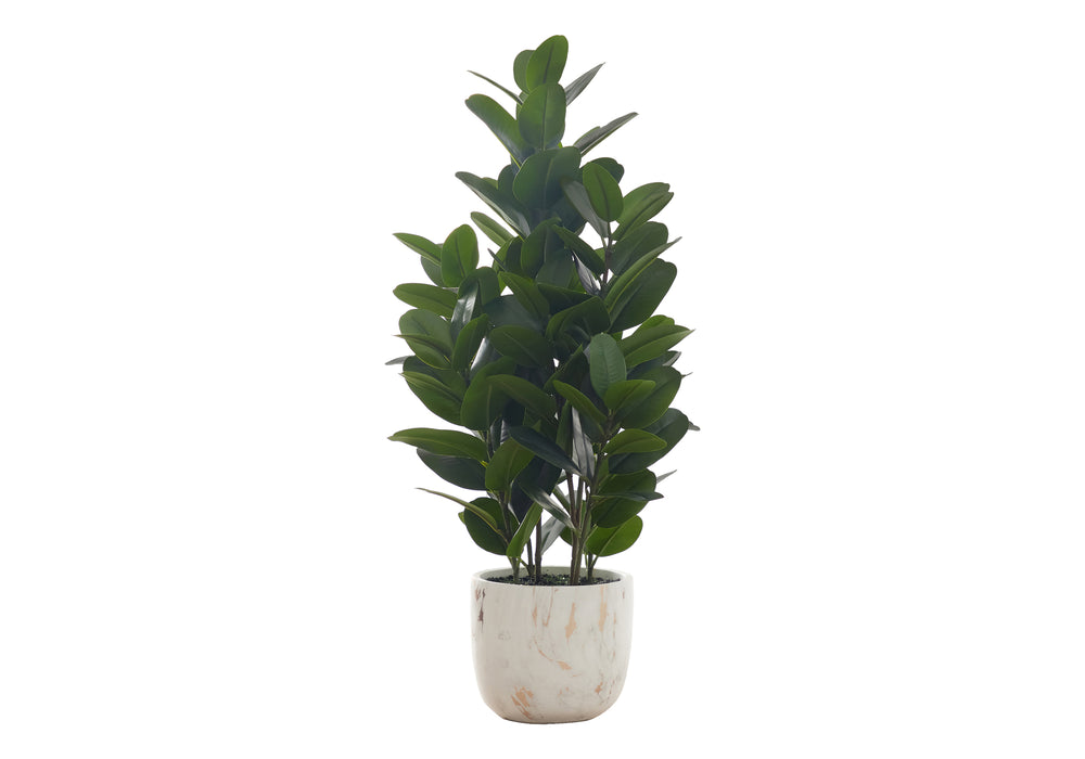 English Elm Artificial Garcinia Tree, 31" Tall Indoor Faux Plant In White Cement Pot - Lifelike Greenery For Homes B2710P220021