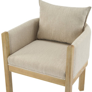 English Elm Christopher Knight Home® - Linen Upholstered Armchair Set Of 2 - Cozy Beige Chairs With Natural Wood Legs For Stylish Seating N768P305168N