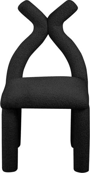 Xena Black Boucle Fabric Accent/Dining Chair 884Black-C Meridian Furniture