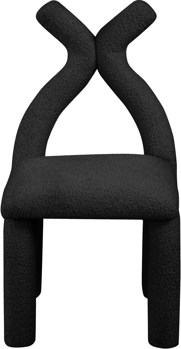 Xena Black Boucle Fabric Accent/Dining Chair 884Black-C Meridian Furniture