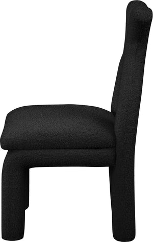Xena Black Boucle Fabric Accent/Dining Chair 884Black-C Meridian Furniture