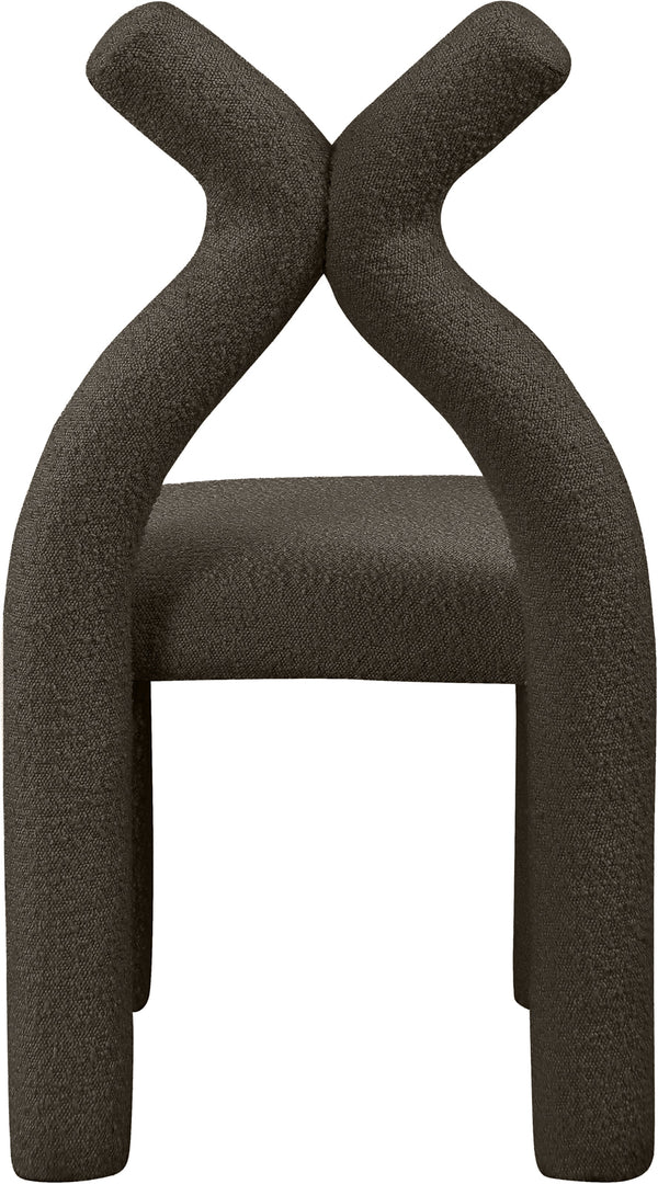 Xena Brown Boucle Fabric Accent/Dining Chair 884Brown-C Meridian Furniture