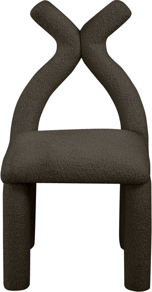 Xena Brown Boucle Fabric Accent/Dining Chair 884Brown-C Meridian Furniture
