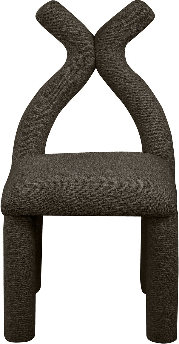 Xena Brown Boucle Fabric Accent/Dining Chair 884Brown-C Meridian Furniture
