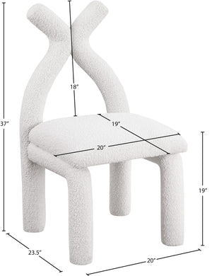 Xena Cream Boucle Fabric Accent/Dining Chair 884Cream-C Meridian Furniture