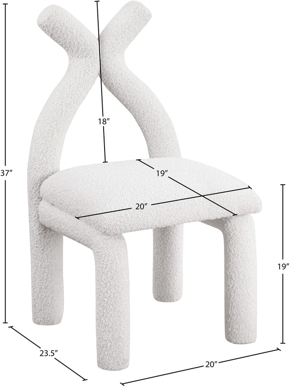 Xena Cream Boucle Fabric Accent/Dining Chair 884Cream-C Meridian Furniture