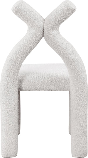 Xena Cream Boucle Fabric Accent/Dining Chair 884Cream-C Meridian Furniture