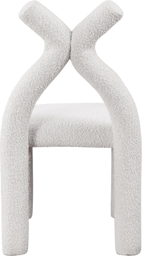 Xena Cream Boucle Fabric Accent/Dining Chair 884Cream-C Meridian Furniture